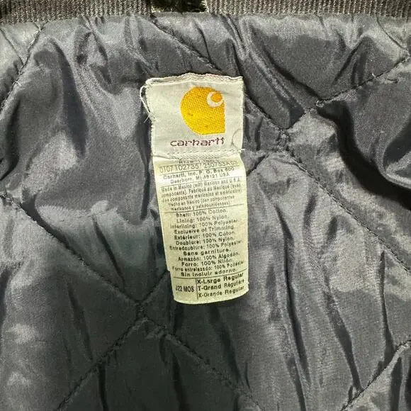 Vintage Carhartt Faded J22 MOS Green Arctic Jacket Mens XL Canvas Quilted Lining